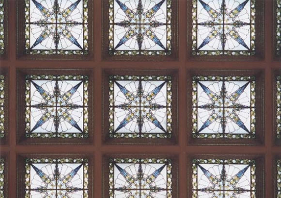 Stained glass ceiling of Central Hall