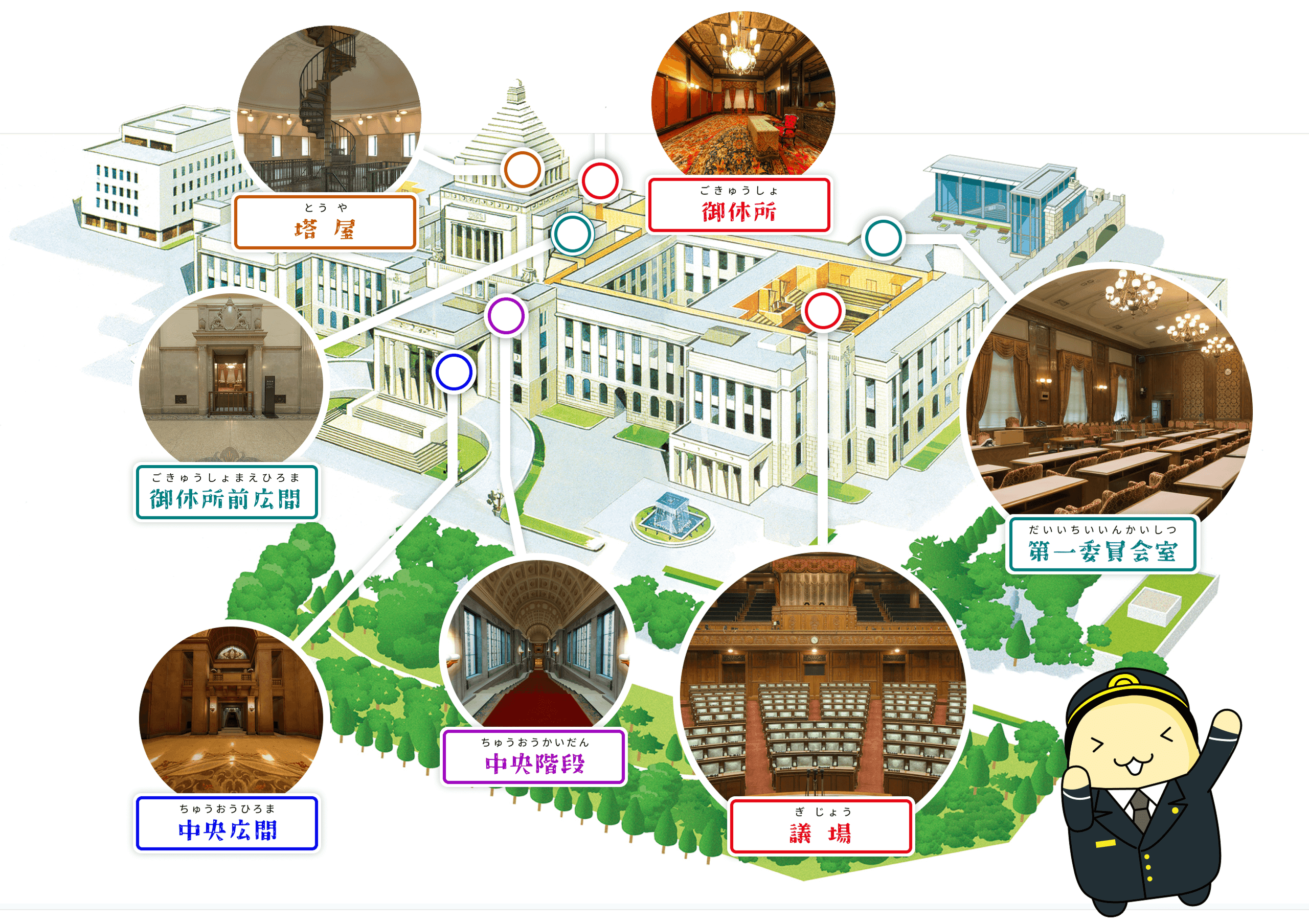 国会議事堂バーチャル参観マップ