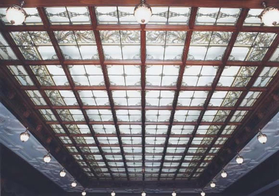 Stained glass ceiling in the Chamber