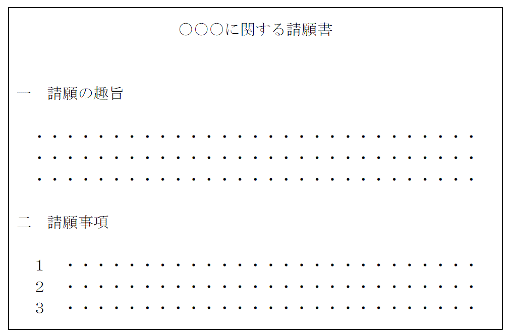 請願書本文見本