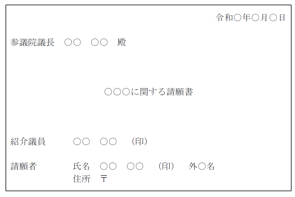 請願書表紙見本