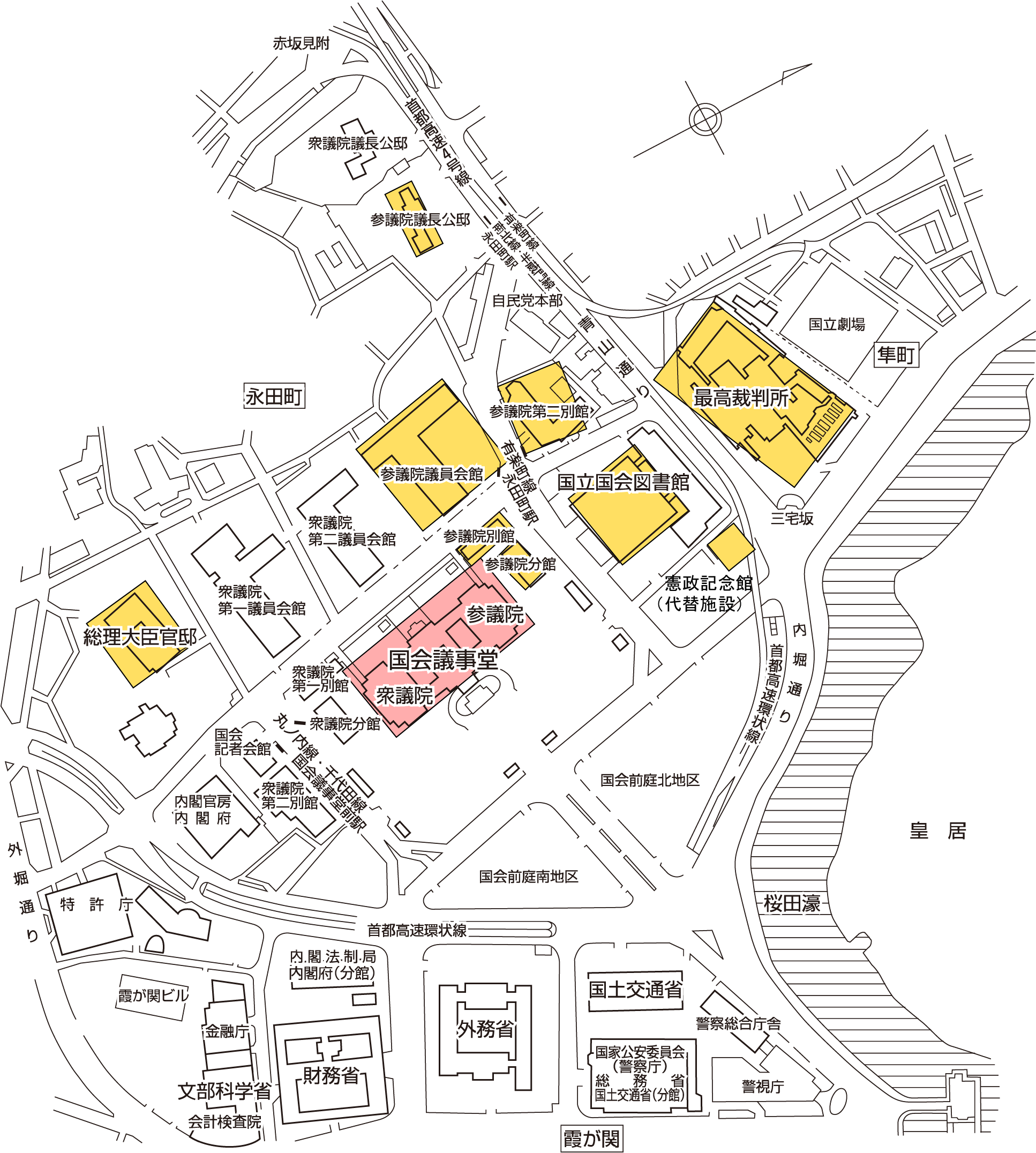 国会議事堂周辺マップ