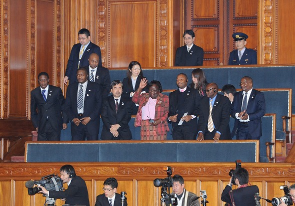 ボツワナ共和国国民議会議長一行参議院訪問（平成23年1月24日）の写真その１　クリックすると拡大写真がご覧いただけます