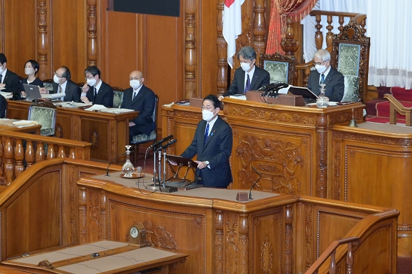 岸田内閣総理大臣からの発言並びに鈴木財務大臣の財政演説及びこれに対する質疑（令和4年11月22日）、岸田内閣総理大臣の発言の写真　クリックすると拡大写真がご覧いただけます