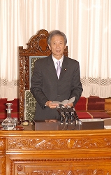 参議院議長のあいさつ(平成20年1月15日)の写真 クリックすると拡大写真がご覧いただけます