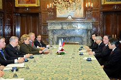 ロシア連邦連邦院議長一行参議院訪問(平成24年1月10日)その1の写真 クリックすると拡大写真がご覧いただけます