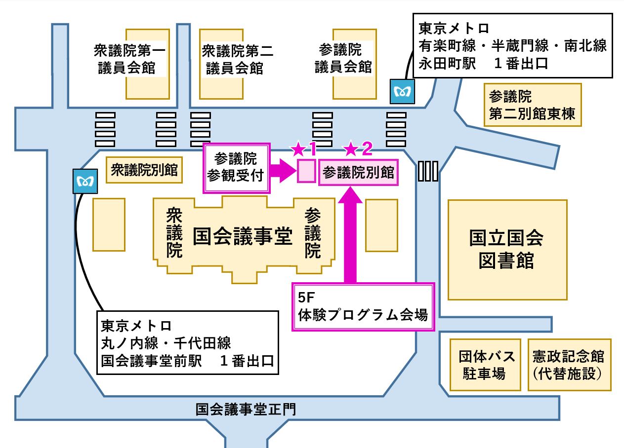 参議院特別体験プログラム 案内図
